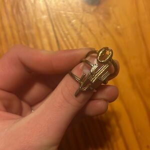 3 fake gold rings cactus western rings